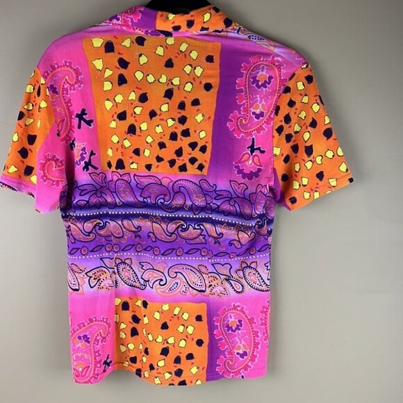 jw Printed Short Sleeved Graphic Collared Button Up Shirt - Picture 3 of 10